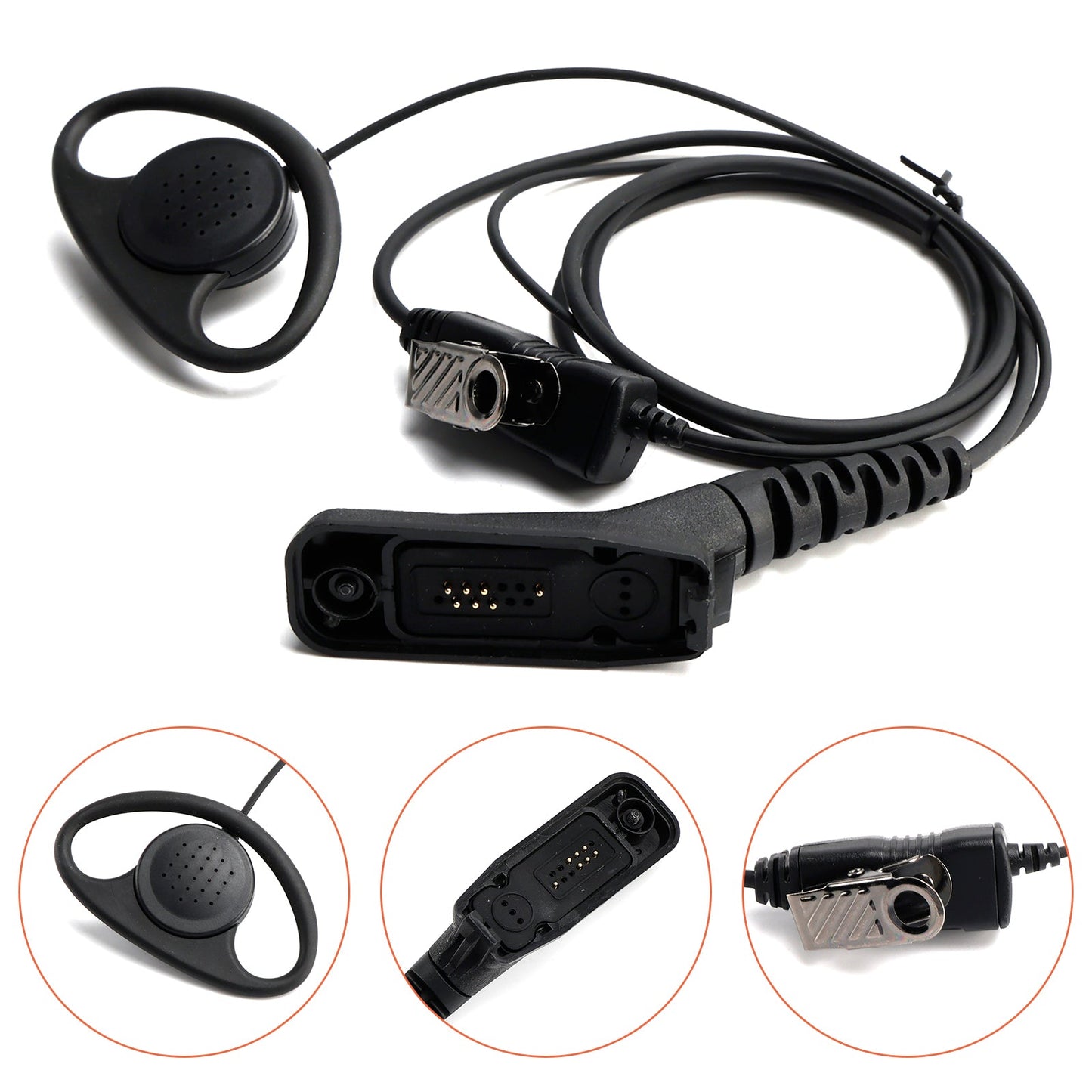 Cuffie con gancio auricolare grande tipo 8268-614-D per XPR6350 XiRP8208 DP3401 DGP6150 GP338D