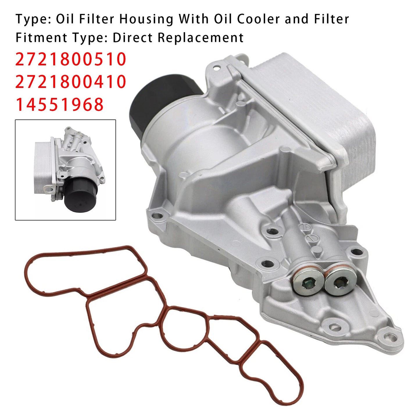 Alloggiamento filtro olio base e radiatore olio Mercedes Benz C350 2008-2010 2721800410 14551968