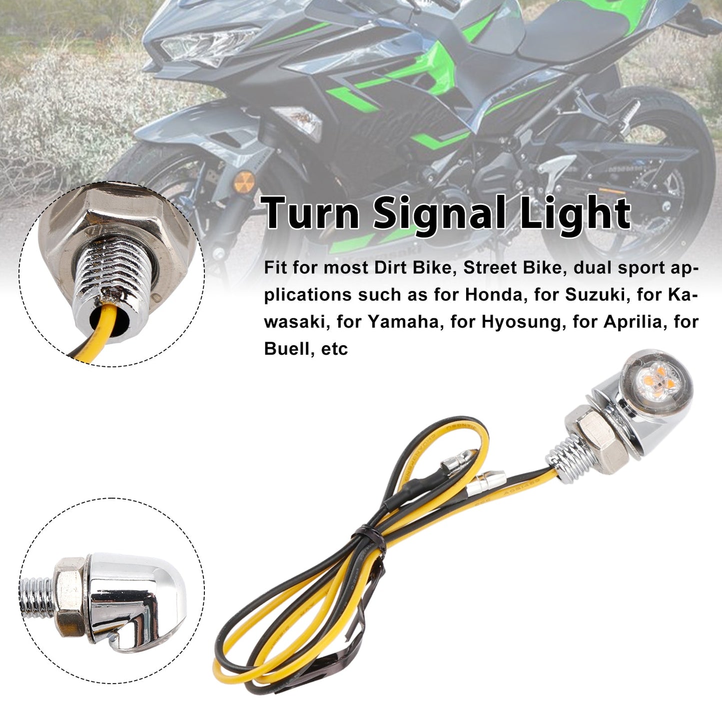 Indicatore di direzione a LED da 12 V, 8 mm, universale per moto Honda