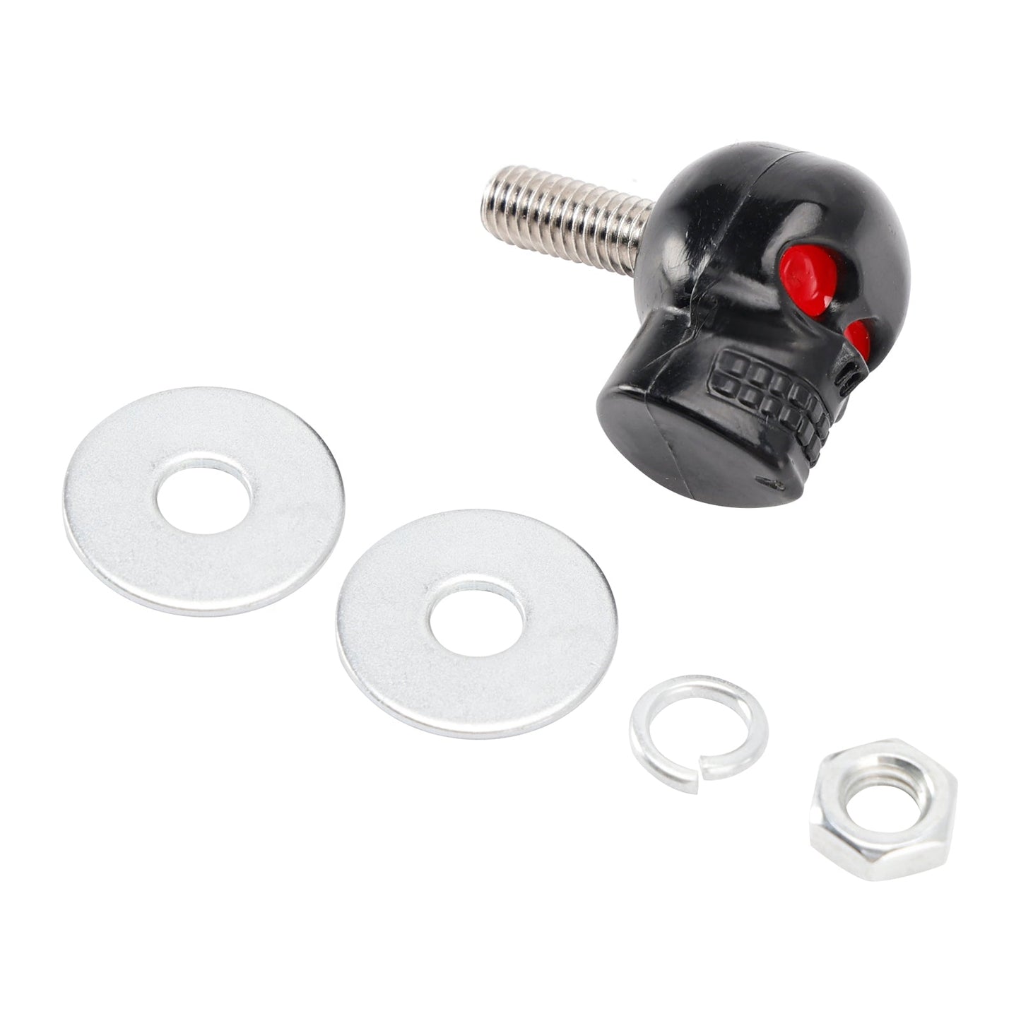 Bulloni per telaio targa con testa a teschio in plastica M6, ferramenta nera X2