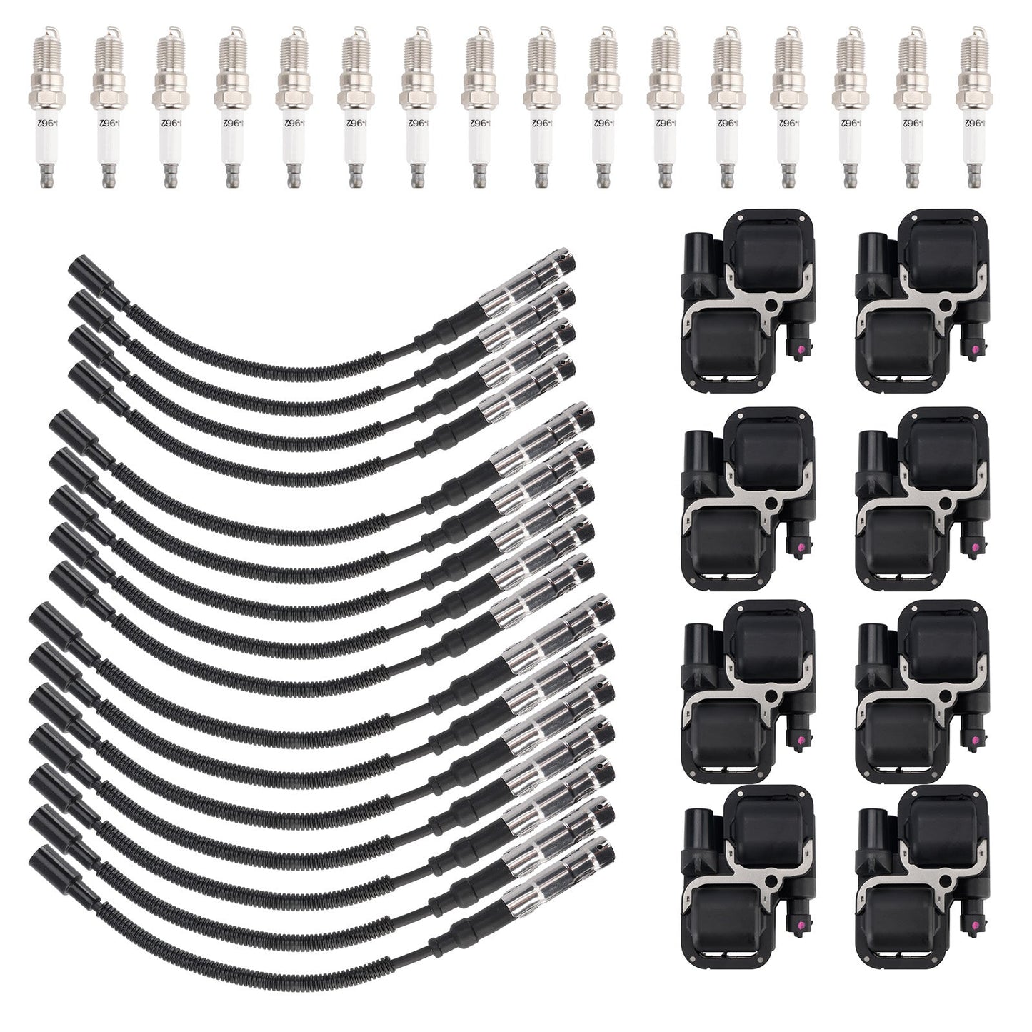 Mercedes Benz S350 2006 8x Bobina di accensione + 16x Candela + 16x Set di cavi UF359 0001587303