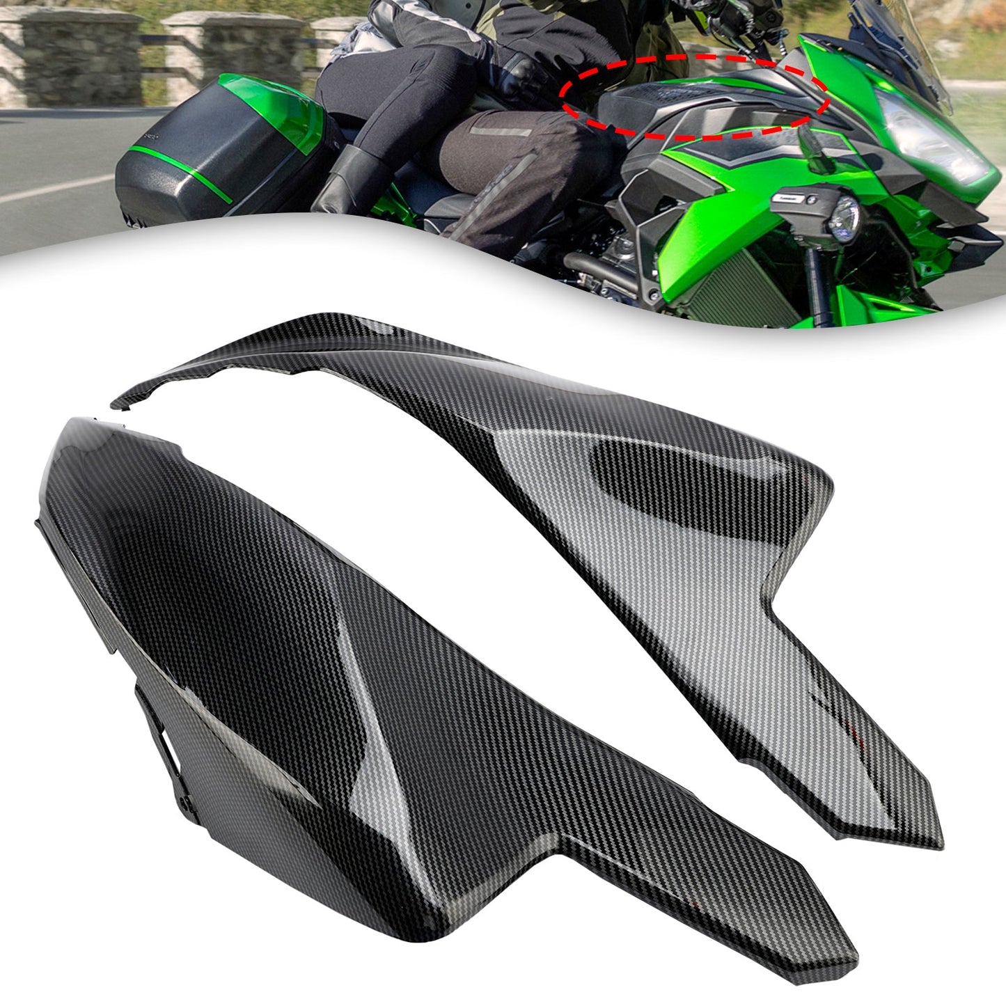 2022-2024 Kawasaki Versys 650 KLE650 Pannello di copertura laterale del serbatoio Carenatura