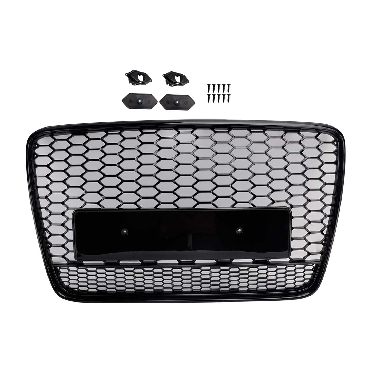 Griglia di ventilazione del radiatore per paraurti anteriore, colore nero lucido, compatibile con Audi Q7 2005-2015.