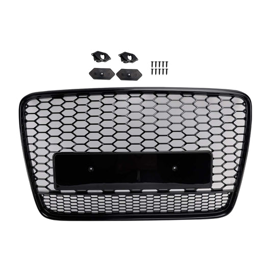 Griglia di ventilazione del radiatore per paraurti anteriore, colore nero lucido, compatibile con Audi Q7 2005-2015.