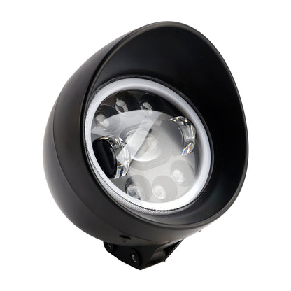 Faro anteriore per moto da 5,75"" con fendinebbia a 9 lampadine per moto e scooter, cromato