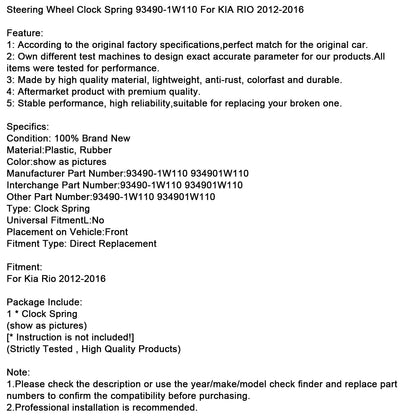 Molla di regolazione del volante KIA RIO 2012-2016 93490-1W110