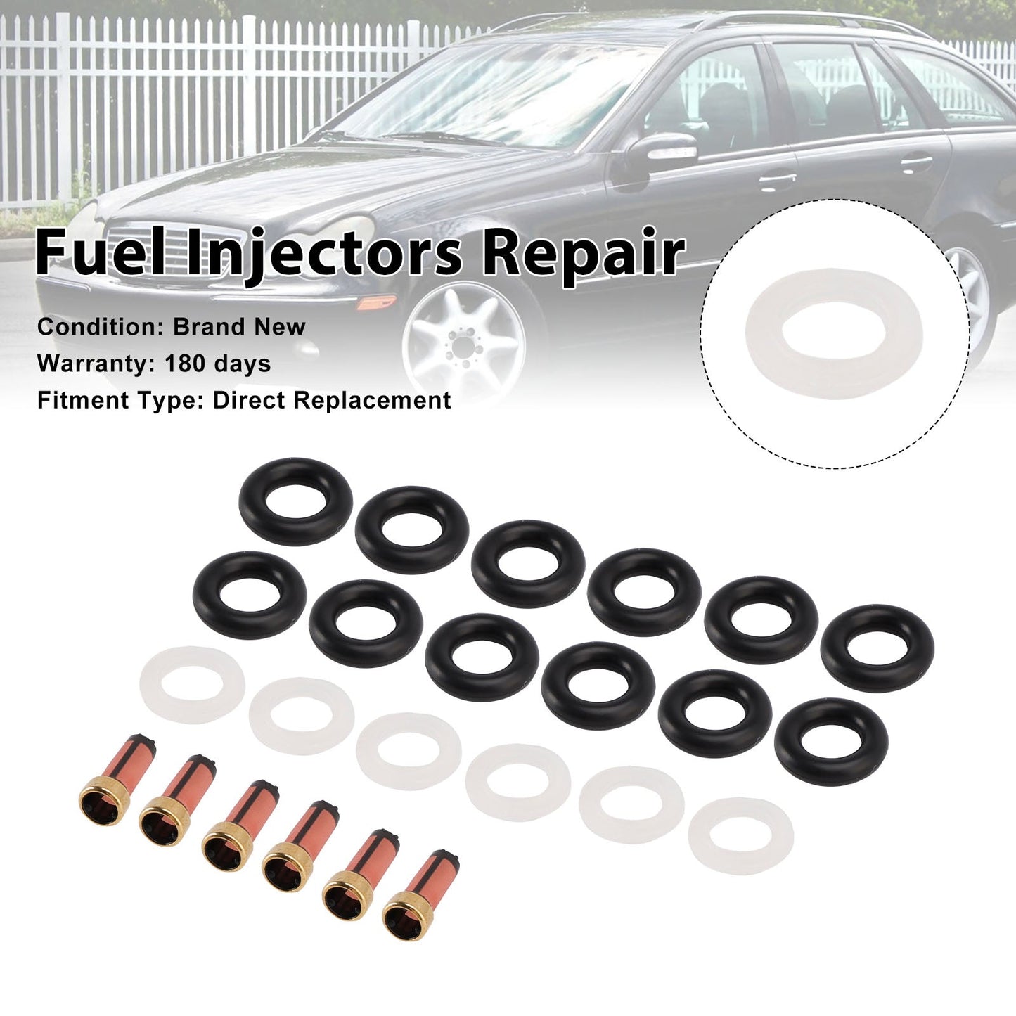 Guarnizione O-ring iniettore carburante 0280156014 compatibile con Mercedes-Benz C240 C320 V6 2002-2005