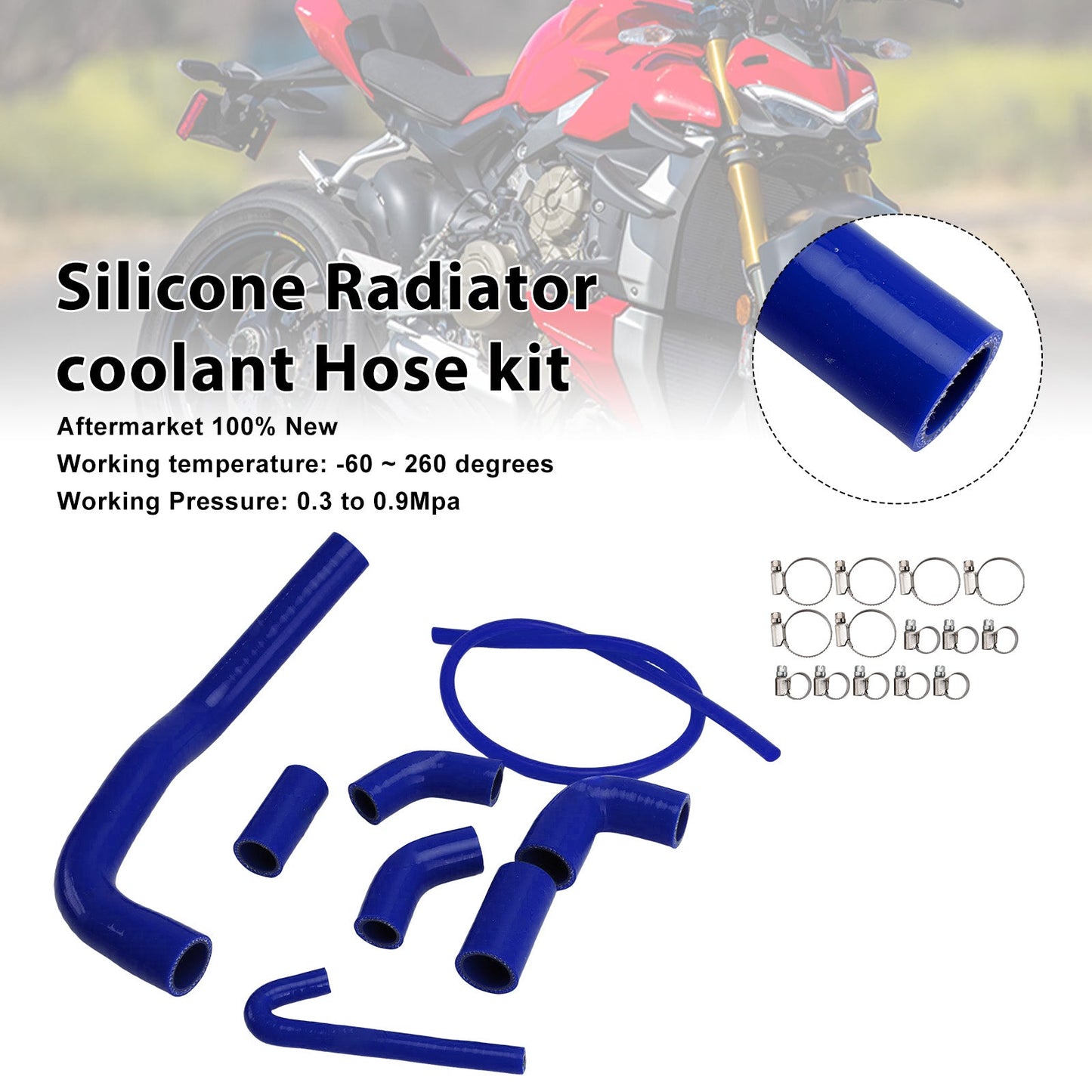 Tubo flessibile del liquido di raffreddamento del radiatore in silicone Ducati Streetfighter V4 V4S 2020-2025