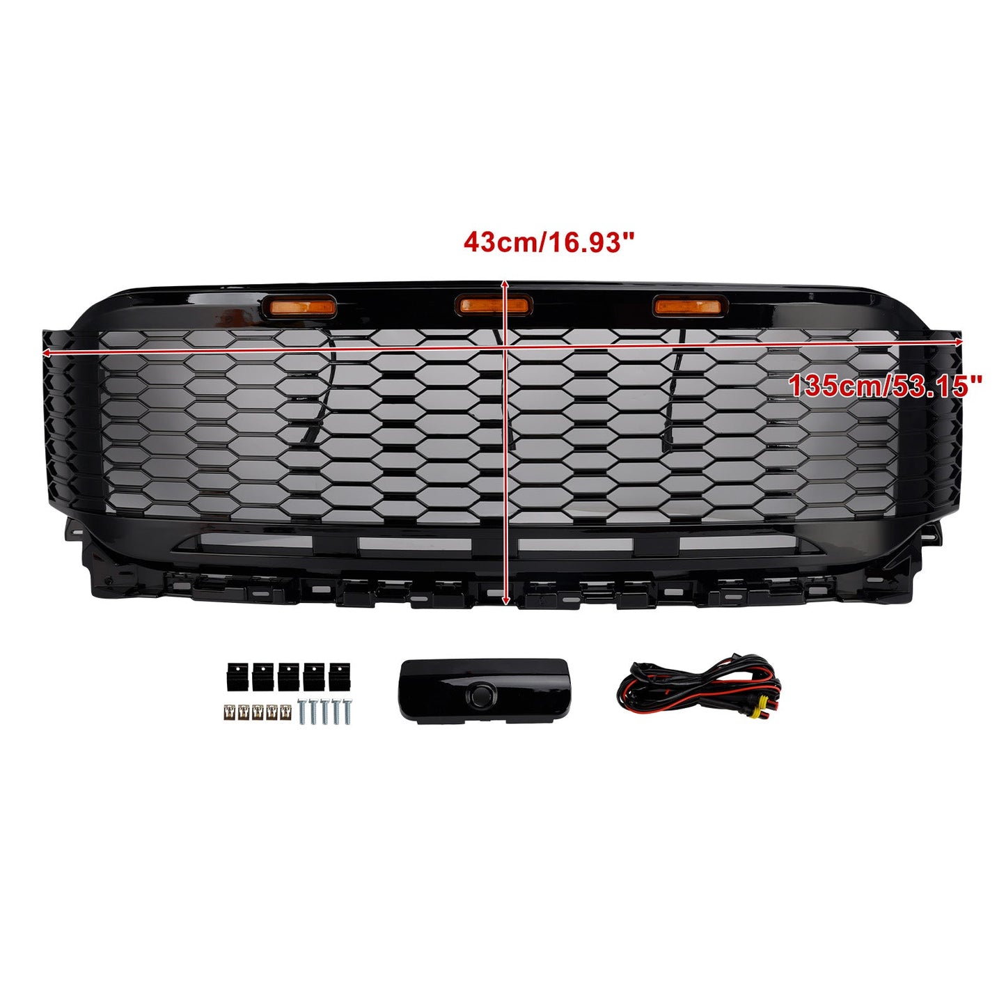 Griglia paraurti anteriore di ricambio in ABS con LED per Ford F150 Raptor 2021-2023