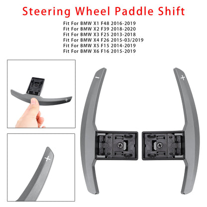 Estensione del cambio al volante per BMW Serie F F30 F31 F32 F10 X3 X5 Grigio alluminio