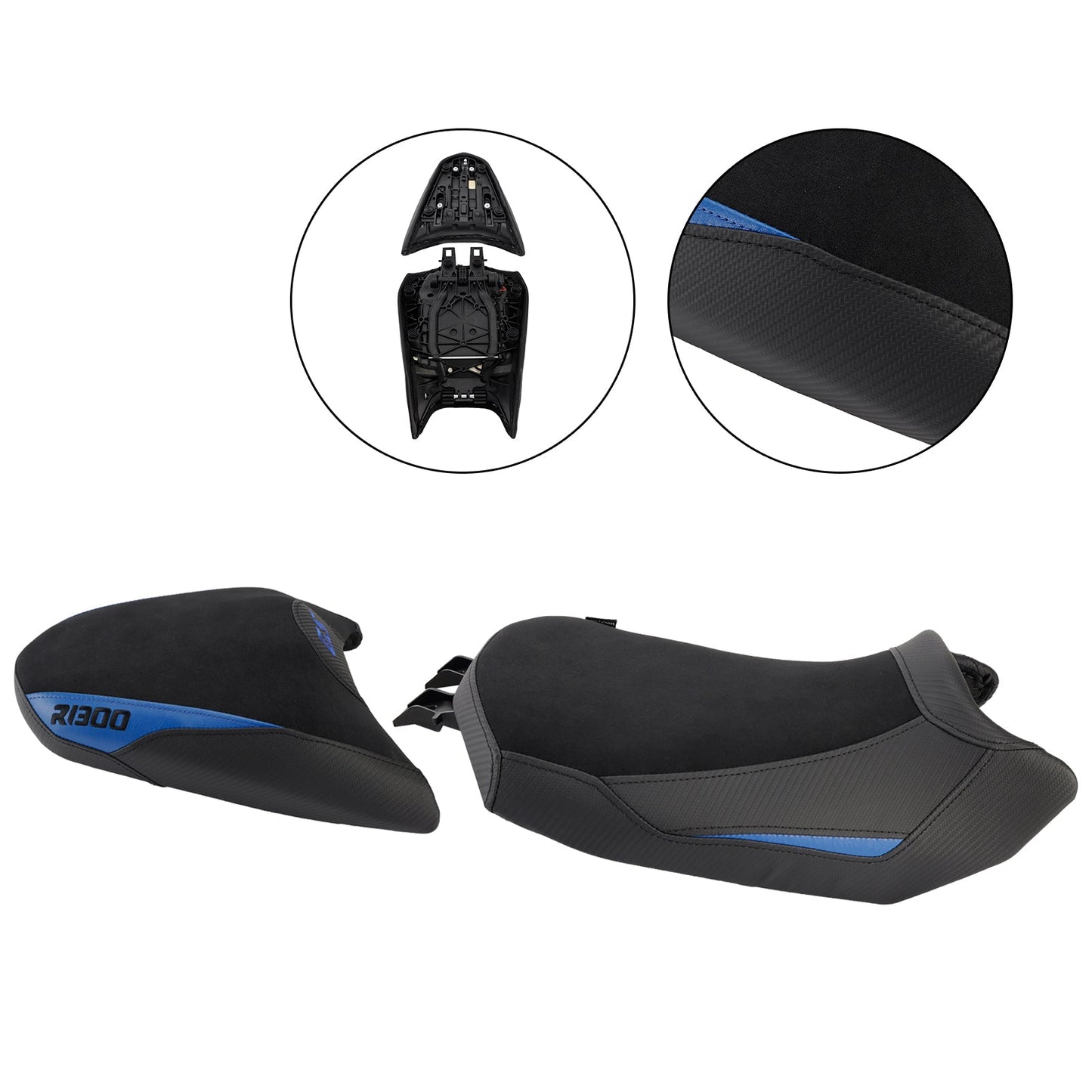 Kit cuscini passeggero Raider anteriori e posteriori blu per BMW R1300GS 2024-2025.