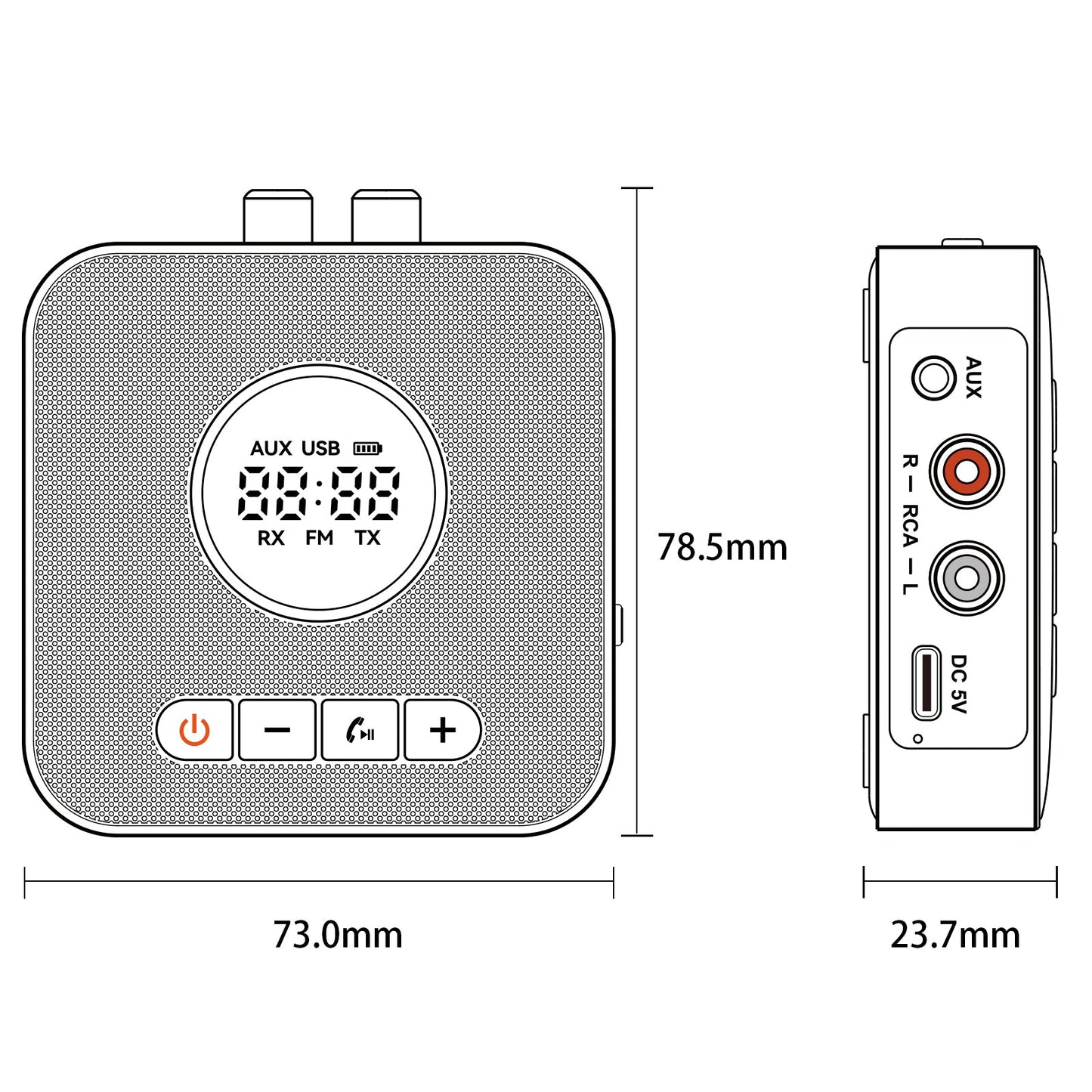 5.4 Adattatore audio ricevitore Bluetooth Trasmettitore FM Disco U senza perdita da uno a due