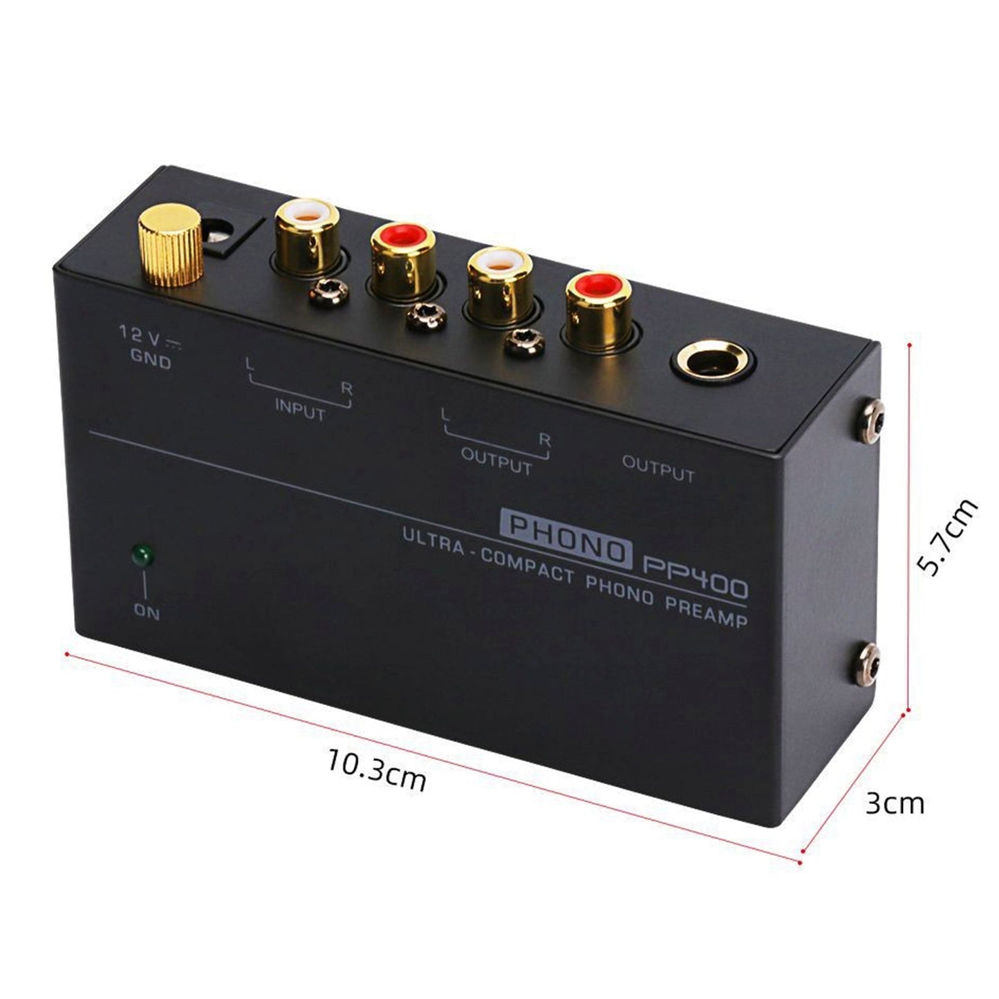 Preamplificatore Phono Ultra-Compatto PP400 con Supporto RCA da 1/4 di pollice Interfacce TRS Preamplificador Phono Preamp