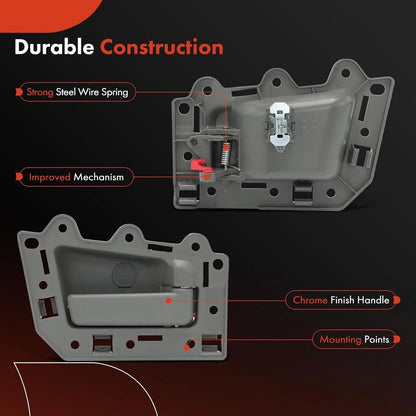 4 pezzi Maniglia interna porta anteriore posteriore sinistra e destra grigia per Jeep Grand Cherokee 2005-2011