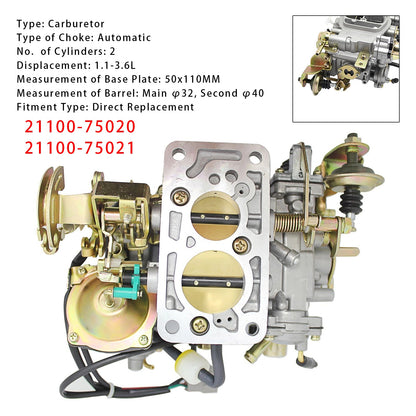 Carburatore Toyota 1RZ 4Y Hiace 2 cilindri 1993-1998 21100-75020 21100-75021