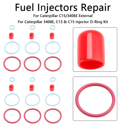Kit guarnizioni O-ring per iniettori di carburante esterni CAT C15/3406E 6 pezzi, adatti per Caterpillar 2481394 248-394 189-5390 1895390