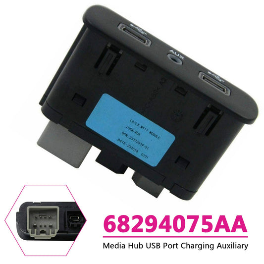 Chrysler Dodge Media Hub 2017-2023 Porta USB di ricarica ausiliaria 68294075AA