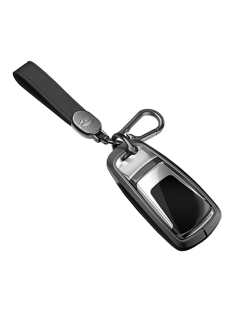 Custodia per chiave auto in TPU nero in lega di alluminio con fibbia per Audi a6l a4l a3