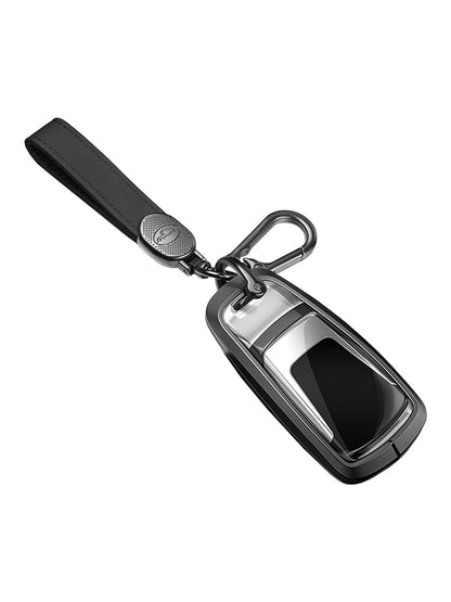 Custodia per chiave auto in TPU nero in lega di alluminio con fibbia per Audi a6l a4l a3