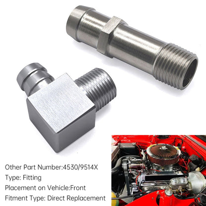 Raccordo per tubo flessibile del riscaldatore da 2 pezzi, pompa dell'acqua da 3/4"", aspirazione da 5/8"" per motori Chevy SBC V8