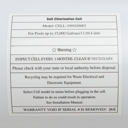 Cella di clorazione del sale TurboCell W3T-Cell-3 per Hayward fino a 15000 galloni