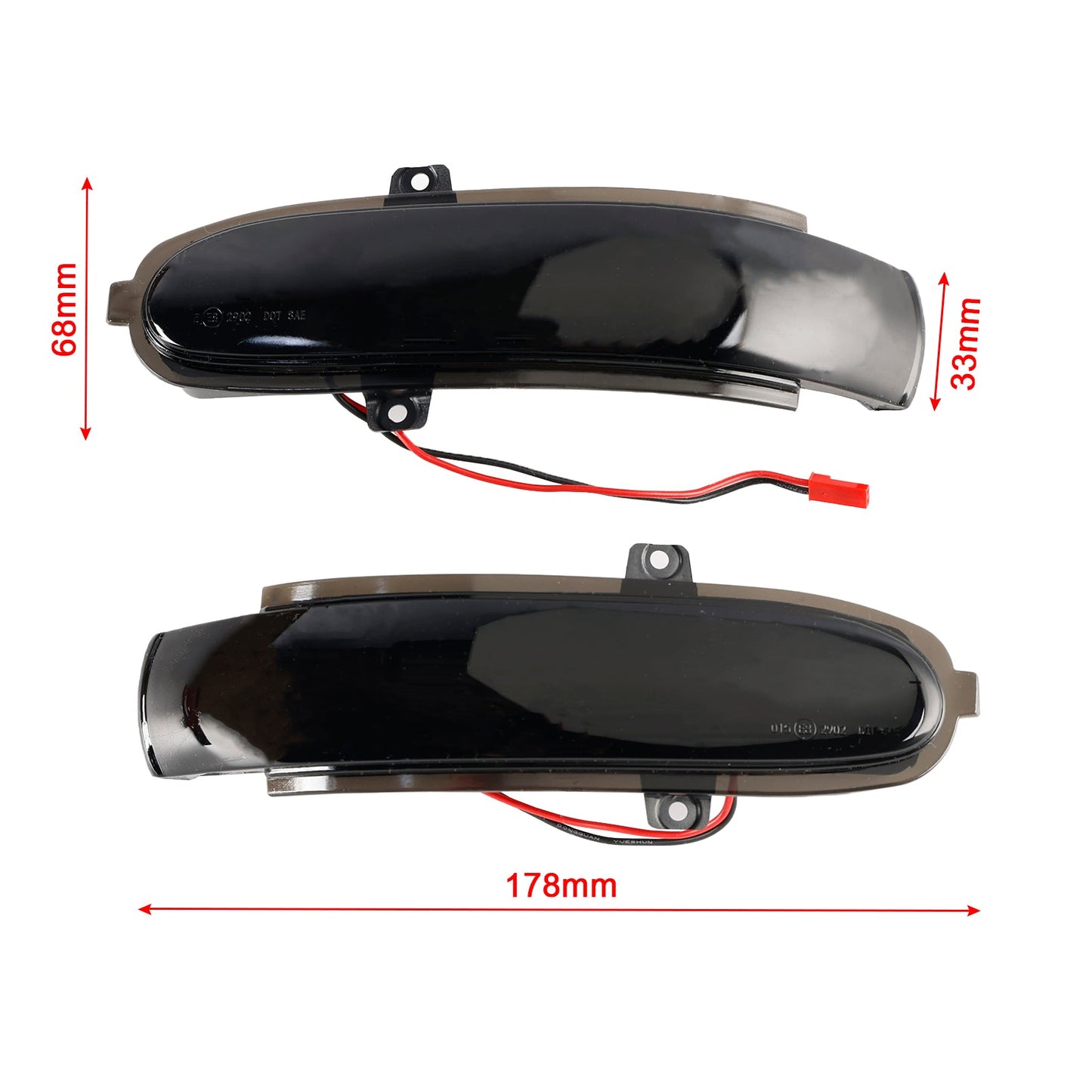 Luce di direzione sequenziale a LED fumé per specchietto laterale per Mercedes-Benz C W203