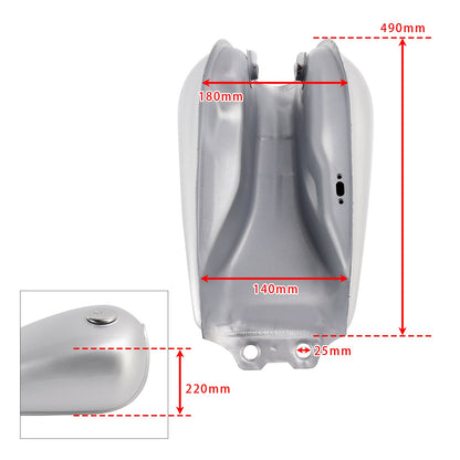 Serbatoio carburante Cafe Racer 9L / 2,4 Gal per Suzuki GN125 GN 125 250 - Argento