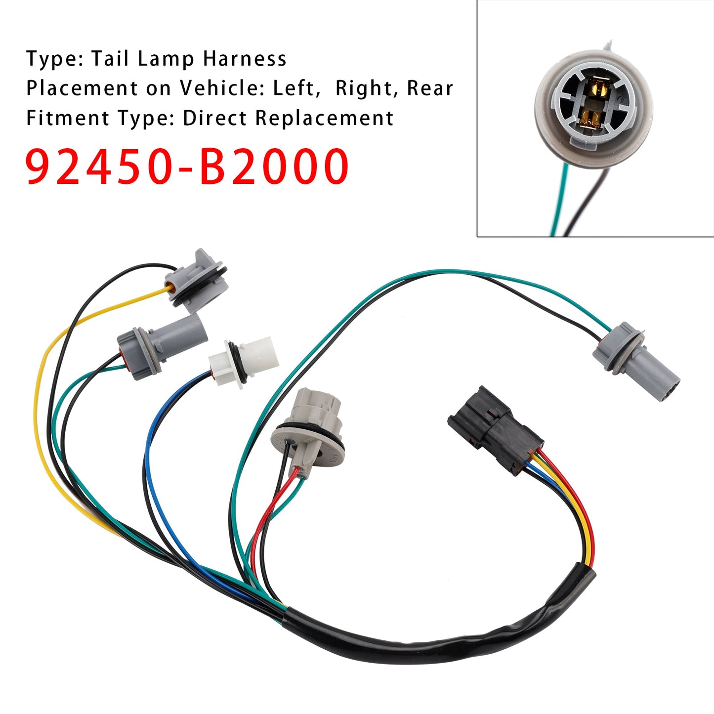 Cablaggio fanale posteriore sinistro o destro Kia Soul 2013-2019 SENZA LED 92450-B2000