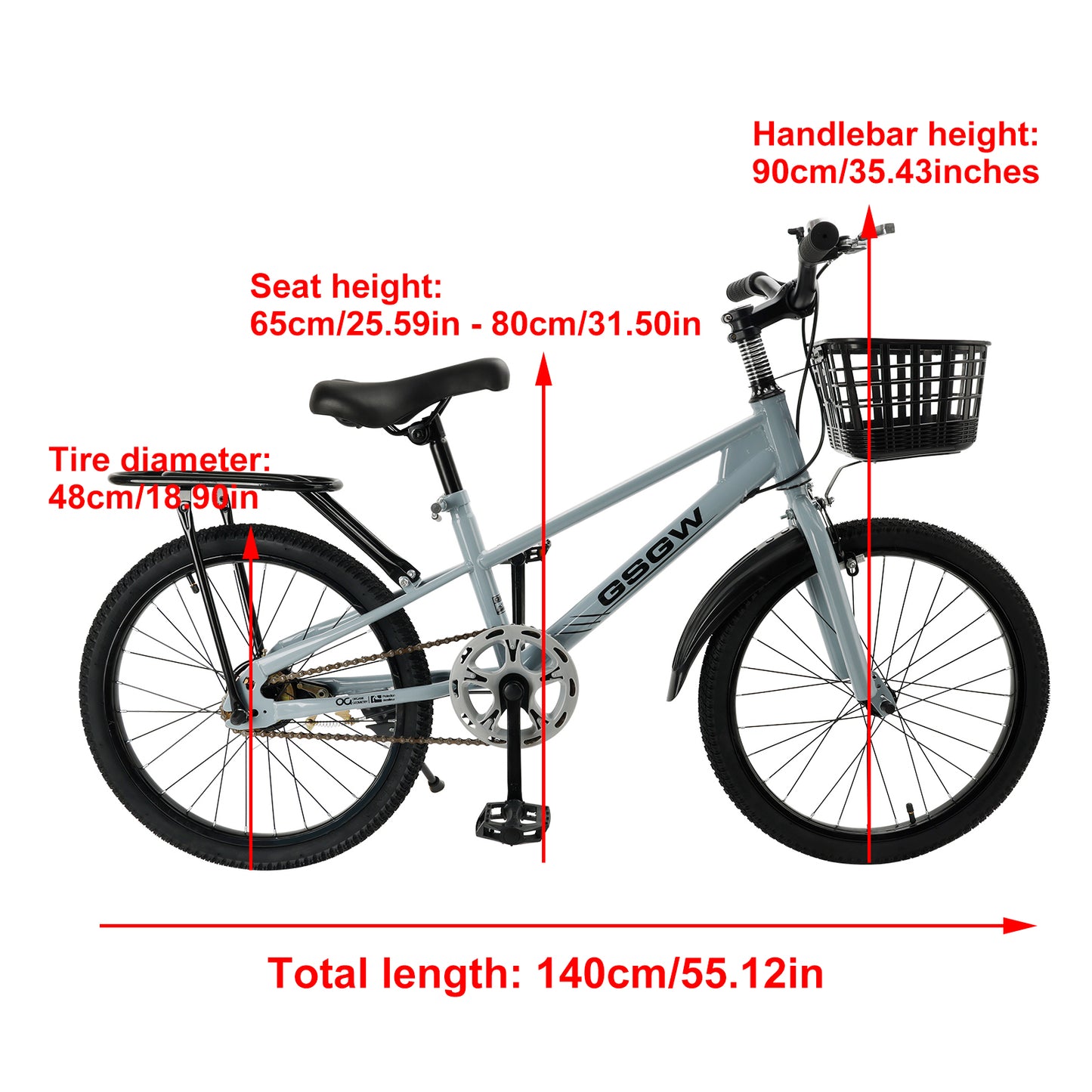 20 pollici di biciclette per bambini per bambini adolescenti