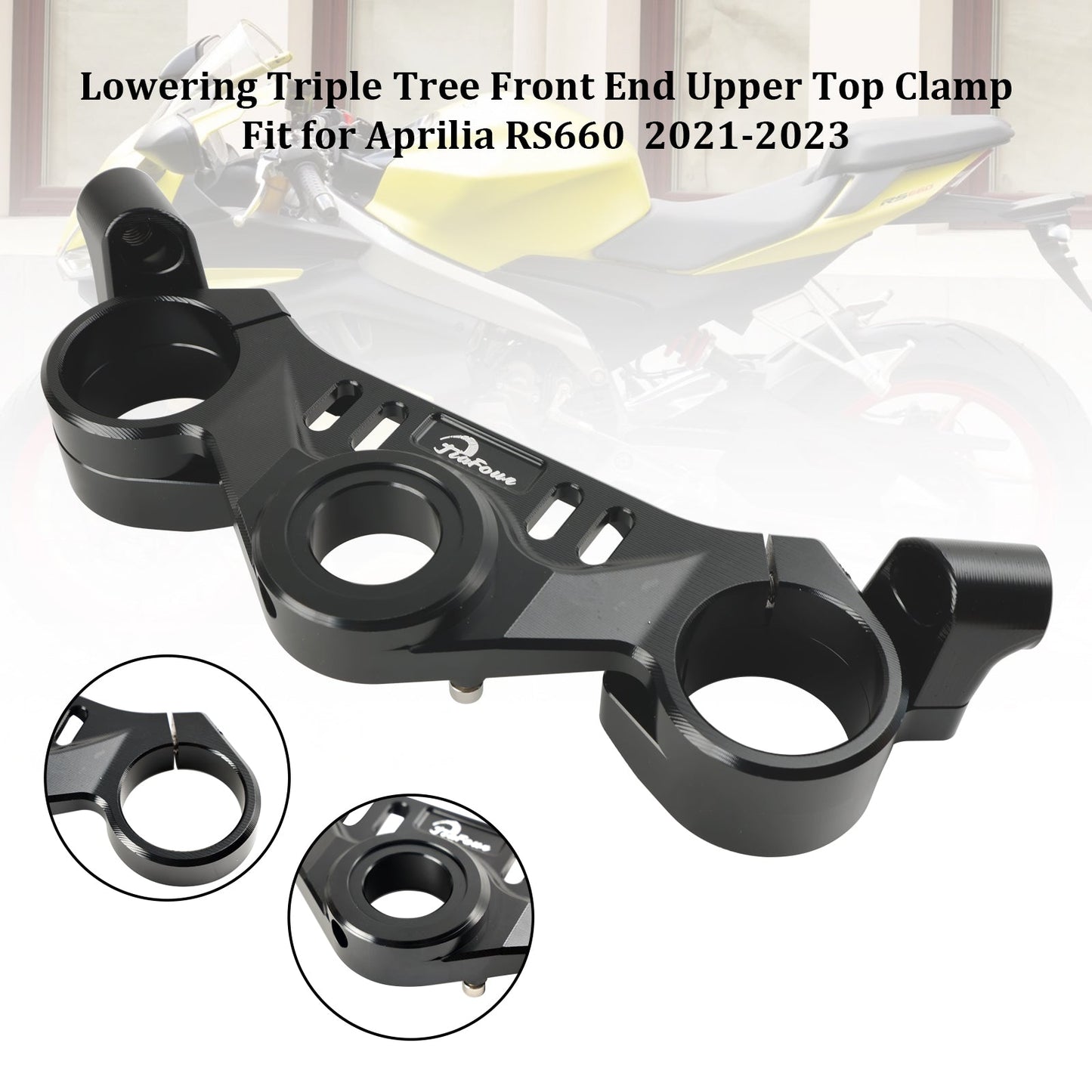 Morsetto superiore superiore anteriore abbassabile per piastra tripla Aprilia RS660 2021-2025