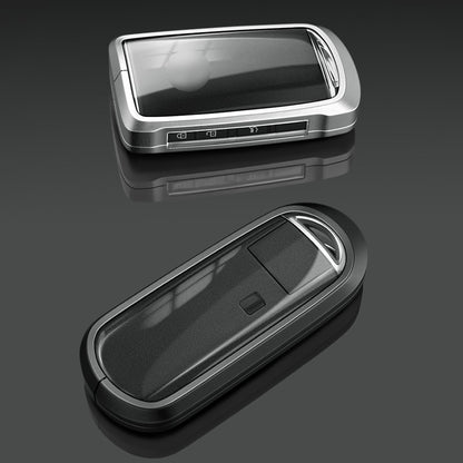Custodia per chiave auto in TPU argentato in lega di alluminio con fibbia per Mazda CX-4 CX-5