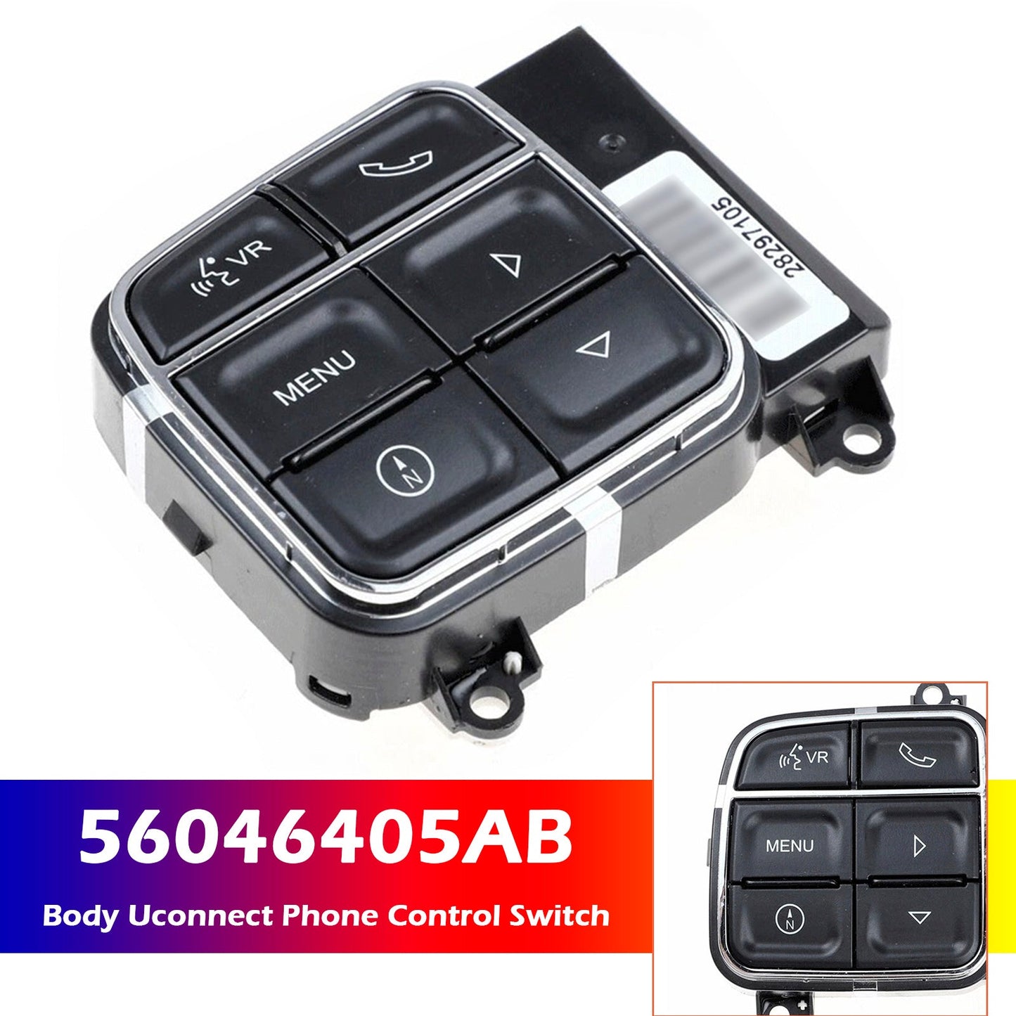 Interruttore di controllo del telefono Uconnect per Jeep Wrangler JK 2012-2018 56046405AB