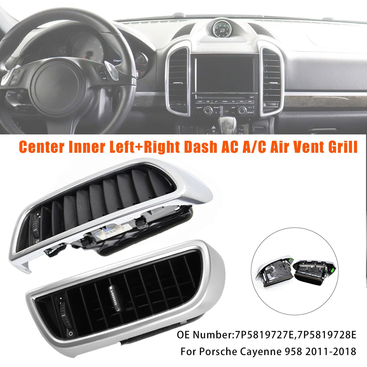 Bocchetta aria condizionata centrale sinistra+destra per Porsche Cayenne 958 2011-2018