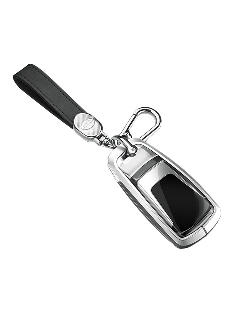 Custodia per chiave auto in TPU argentato in lega di alluminio con fibbia per Audi a6l a4l a3