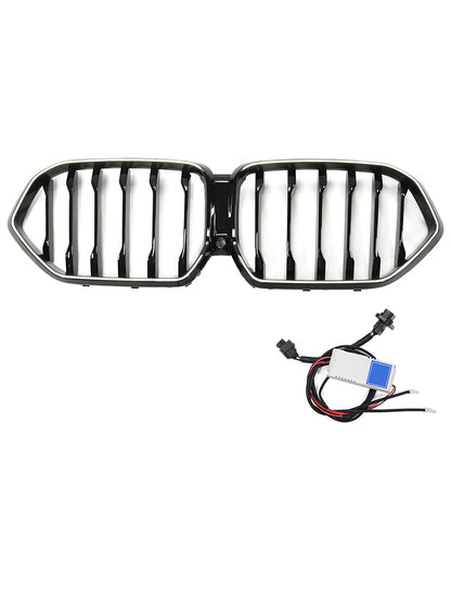 Griglia paraurti anteriore nera BMW X6 G06 M50i 2020-2022 con foro per telecamera