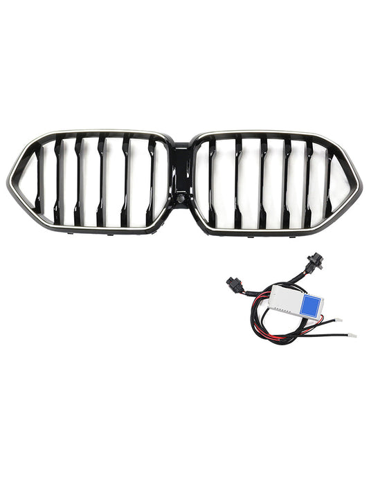 Griglia paraurti anteriore nera BMW X6 G06 M50i 2020-2022 con foro per telecamera