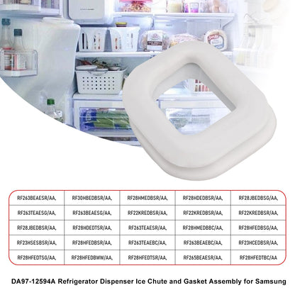 DA97-12594A Gruppo guarnizione e scivolo per erogatore di ghiaccio per frigorifero Samsung