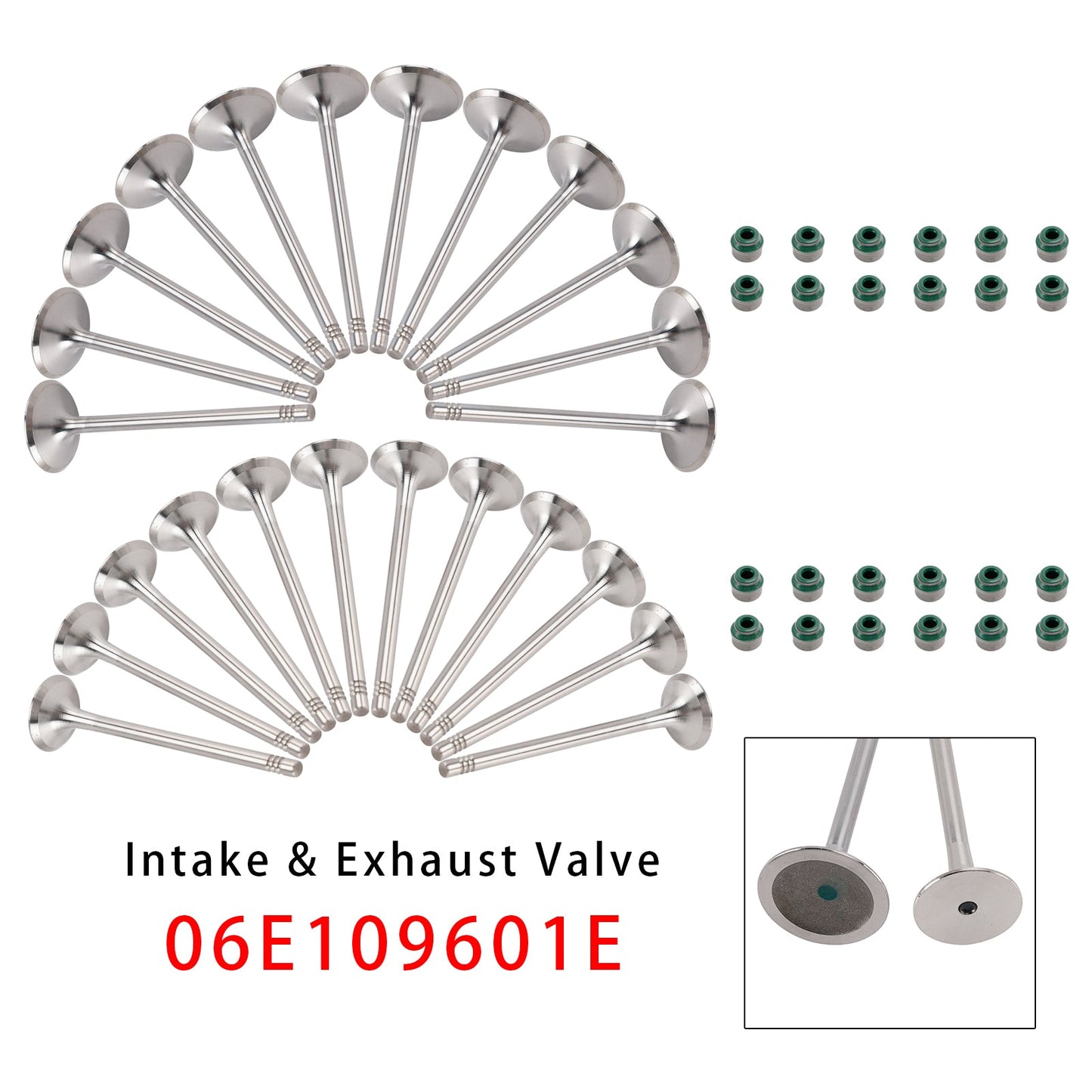 Set di 24 valvole di aspirazione e scarico 06E109601E per Audi A4 A5 A6 A7 A8 Q5 Q7 3.0T