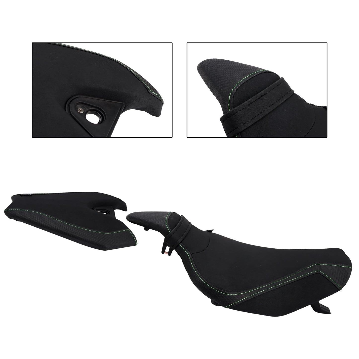 Kit sella conducente e passeggero per Kawasaki Z1000 2014-2025 2024, cuscino posteriore nero