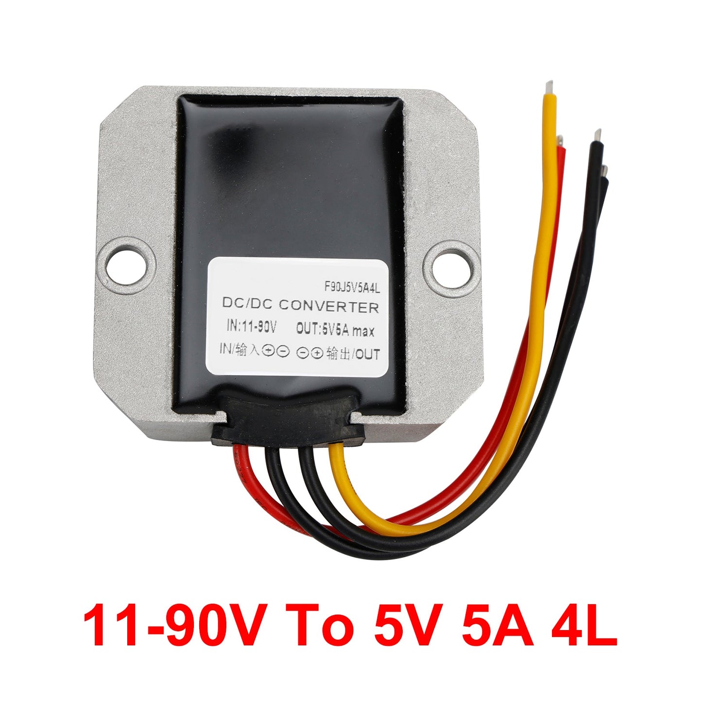 Convertitore di alimentazione CC/CC impermeabile da 5 A, regolatore di tensione da 11-90 V a 5 V