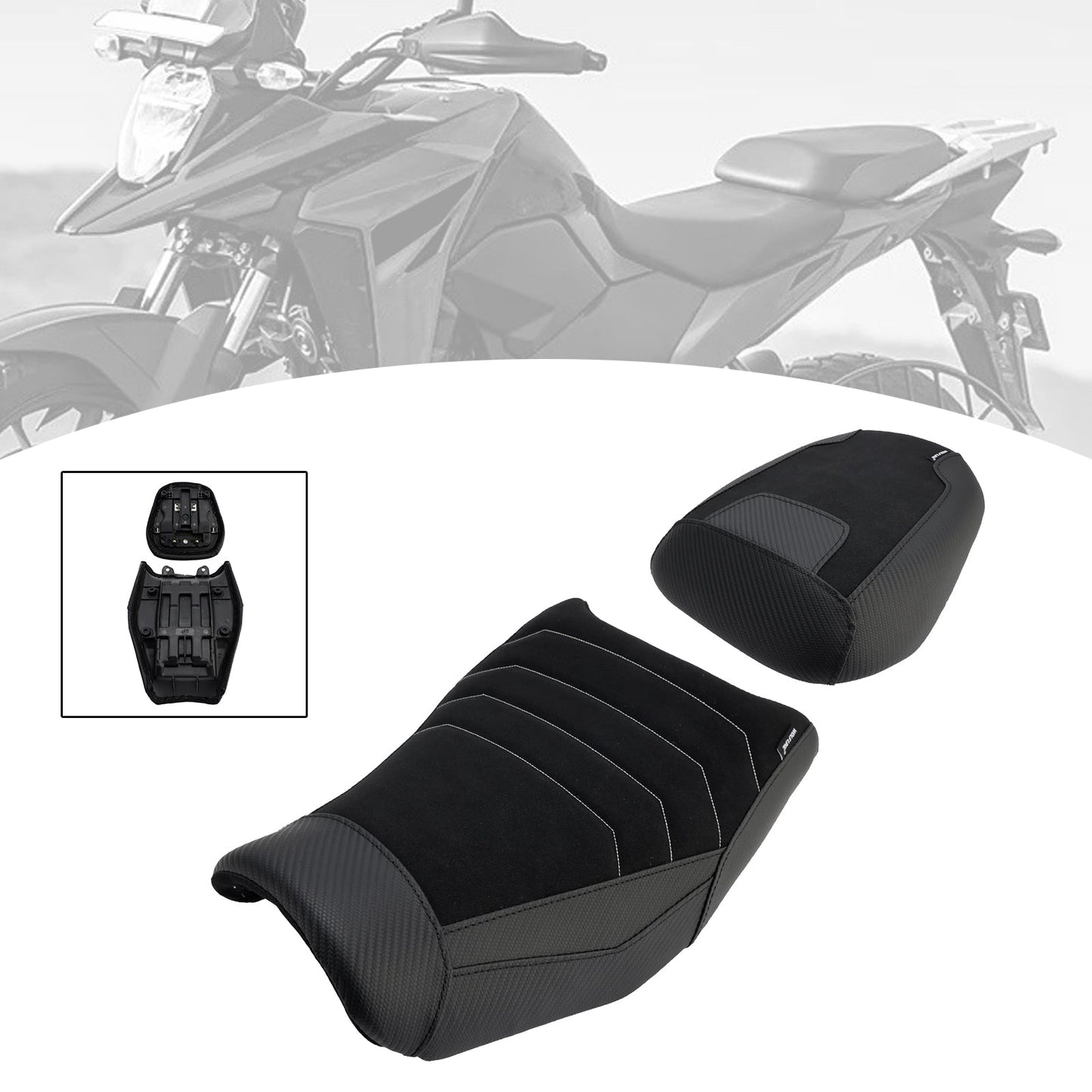 Kit di sedili posteriori neri per conducente e passeggero per Suzuki V-Strom 250Sx 2024-2025.