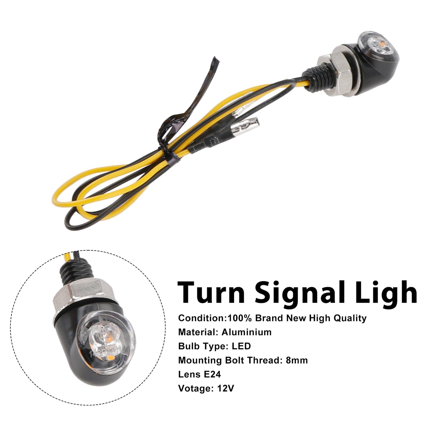 Indicatore di direzione a LED da 12 V, 8 mm, universale per moto Honda