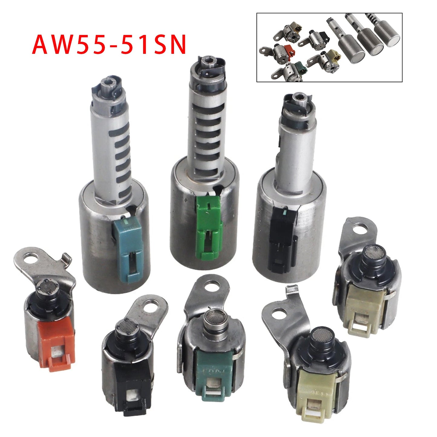 8 pezzi Valvola solenoide cambio trasmissione AW55-51SN per Nissan Altima Maxima Quest