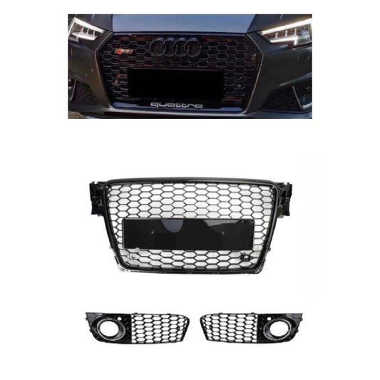2008-2012 Audi A4/A4 Avant B8 RS4 in stile Honeycomb grill grilla nera + fendinebbia griglia