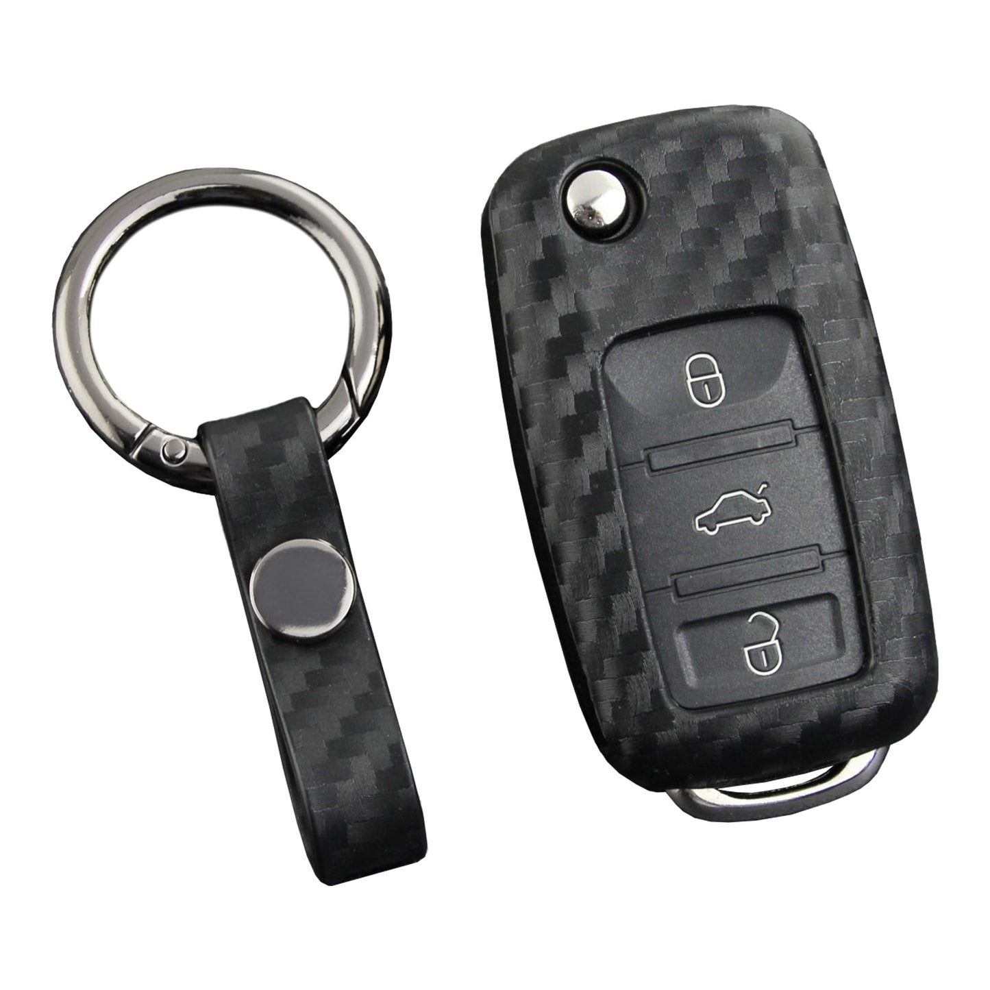 Custodia in similpelle e silicone per chiave auto con fibbia per Volkswagen Golf MK6