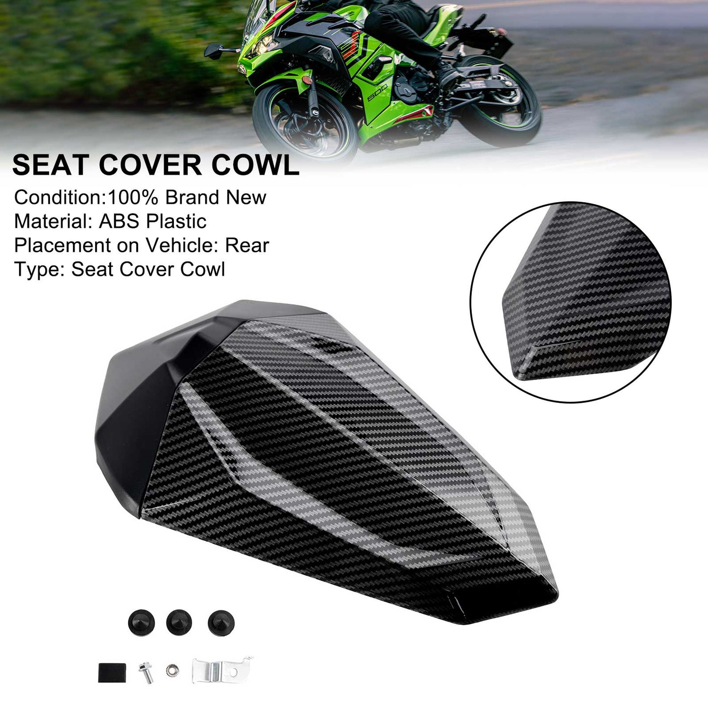 Carenatura posteriore per sedile posteriore Kawasaki Ninja 500 EX500R Z500 2024-2025