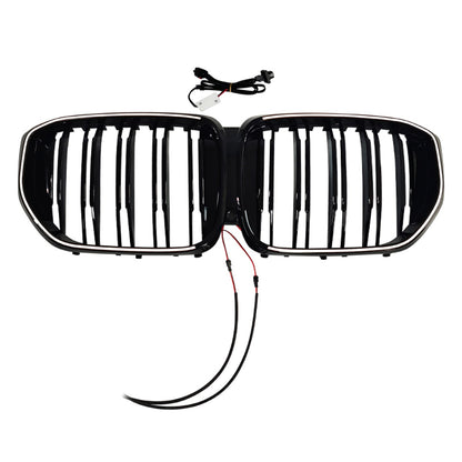 Griglia paraurti anteriore nera a doppia linea con LED per BMW G05 LCI X5 2024+