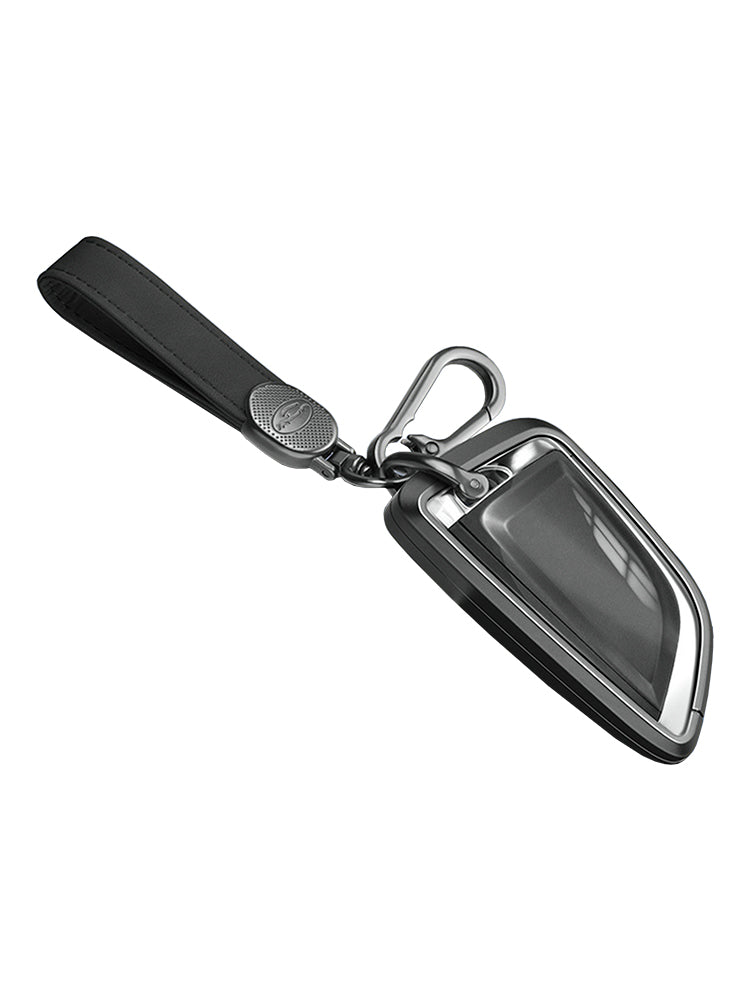 Custodia per chiave auto in TPU nero in lega di alluminio con fibbia per BMW X3 X1 X5
