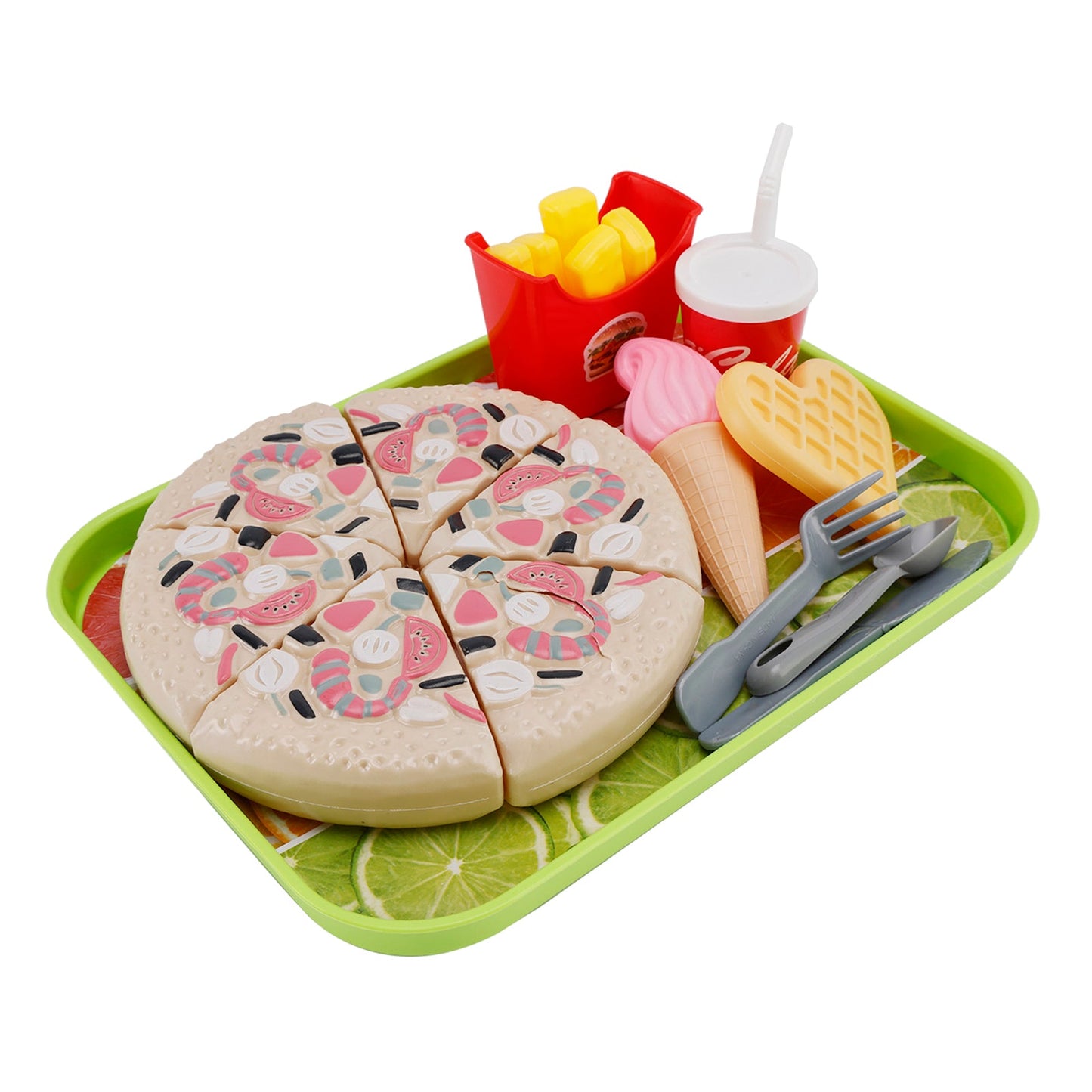 Pizza e gelato, giocattolo per bambini, set da cucina con cibo finto, giocattolo per bambini