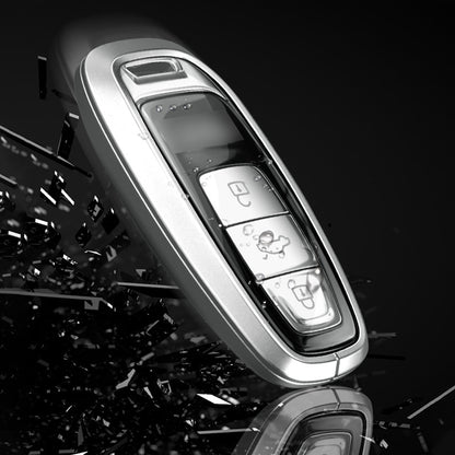 Custodia per chiave auto in TPU nero in lega di alluminio con fibbia per Audi a6l a4l a3